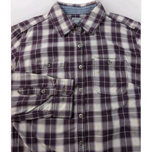 Carhartt Dodson Shirt Women's M Purple Plaid Roll Tab Button Up